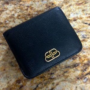 BALENCIAGA Black Wallet Authentic Bi Fold Real Leather